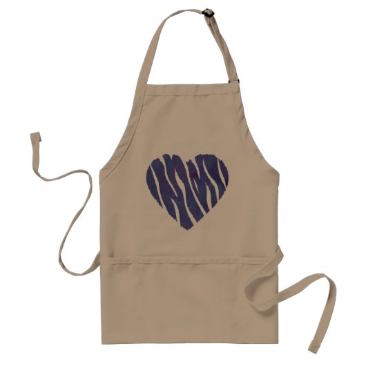 Zebra Animal Print Lila Heart Schürze (Vorne)