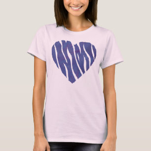 Zebra Animal Print Lila Heart T-Shirt