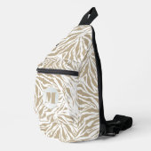 Zebra Animal Print Mit Monogramm Crossbody Bag (Rechte Ecke)