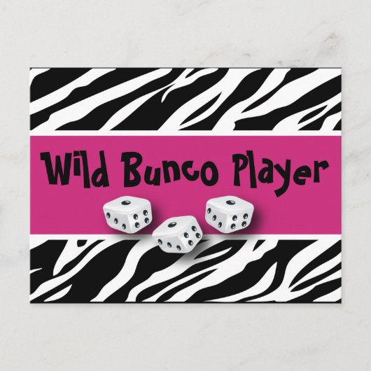 Zebra Animal Print World Bunco Player Postkarte (Vorderseite)