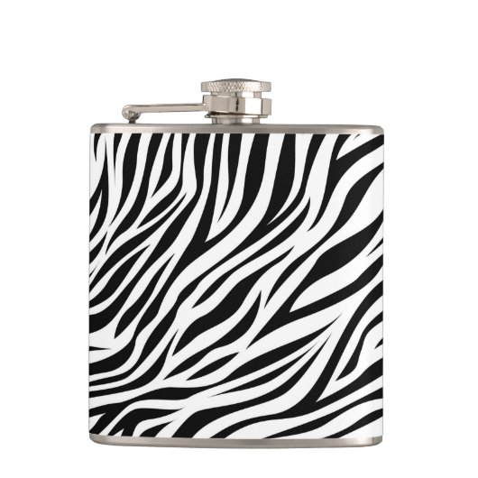 Zebra Animal Skin Print Pattern-15391 Flachmann (Vorderseite)