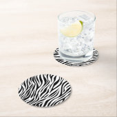 Zebra Animal Skin Print Pattern-15391 Runder Pappuntersetzer (Vor Ort)