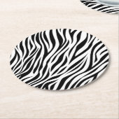 Zebra Animal Skin Print Pattern-15391 Runder Pappuntersetzer (Angewinkelt)