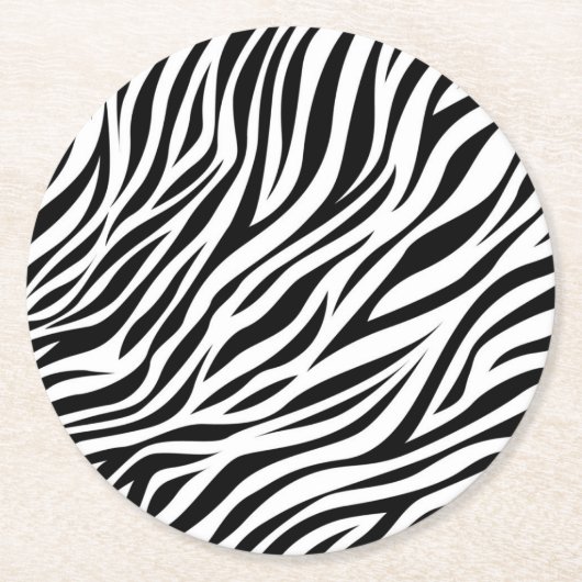 Zebra Animal Skin Print Pattern-15391 Runder Pappuntersetzer (Vorderseite)