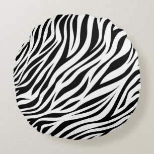 Zebra Animal Skin Print Pattern-15391 Rundes Kissen