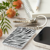 Zebra Animal Skin Print Pattern-15391 Schlüsselanhänger (Vorderseite rechts)