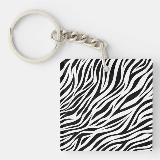 Zebra Animal Skin Print Pattern-15391 Schlüsselanhänger (Vorderseite)
