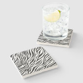 Zebra Animal Skin Print Pattern-15391 Steinuntersetzer (Seitenansicht)