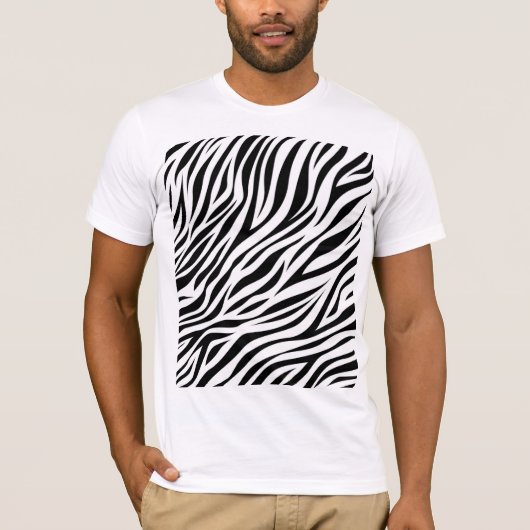 Zebra Animal Skin Print Pattern-15391 T-Shirt (Vorderseite)