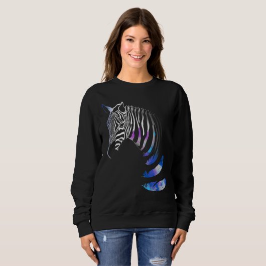 Zebra Animal Stripes Feathers, Sweatshirt (Vorne ganz)