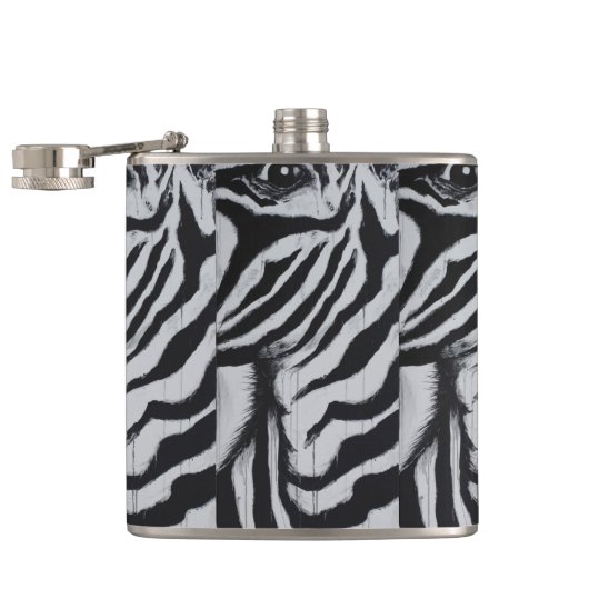 Zebra Animal Wildlife Abstrakt Original Art Flachmann (Geöffnet)