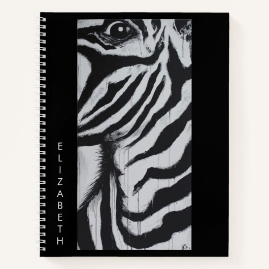 Zebra Animal Wildlife Abstrakt Original Art Notizbuch (Vorderseite)