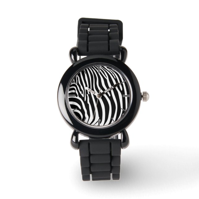 Zebra Animalprint Armbanduhr (Vorderseite)