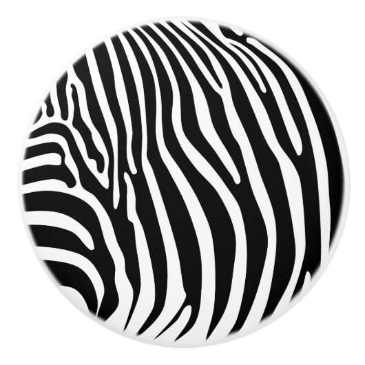 Zebra Animalprint Keramikknauf (Vorderseite)