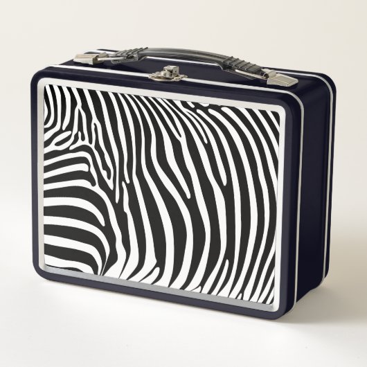 Zebra Animalprint Metall Brotdose (Vorderseite)