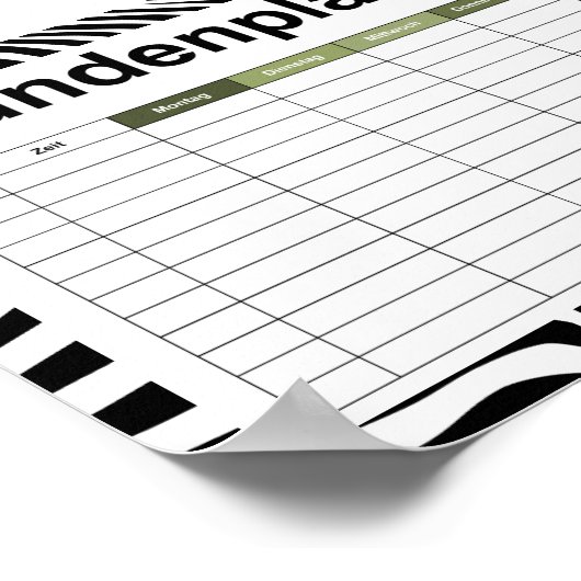 Zebra Animalprint Poster (Ecke)