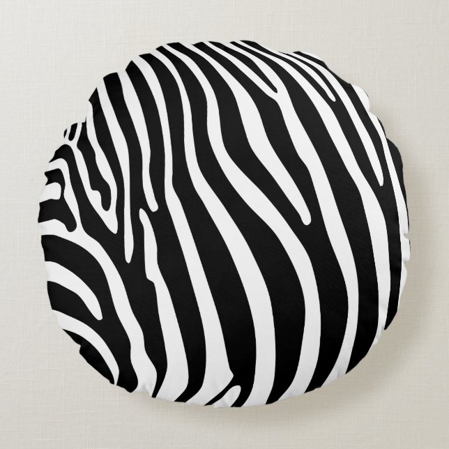 Zebra Animalprint Rundes Kissen (Vorderseite)