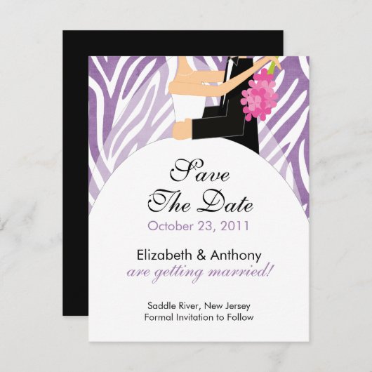 Zebra Ankündigung Datum freihalten Lila (Vorne/Hinten)