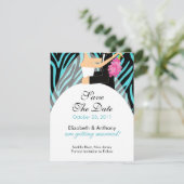 Zebra Ankündigung Datum freihalten Turquoise (Stehend Vorderseite)