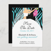 Zebra Ankündigung Datum freihalten Turquoise (Vorne/Hinten)