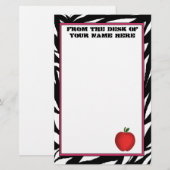 Zebra-Apple-Briefpapier Briefpapier (Vorne/Hinten)