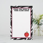 Zebra-Apple-Briefpapier Briefpapier (Stehend Vorderseite)
