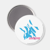 Zebra Aqua 3 Magnet (Vorderseite/Rückseite)