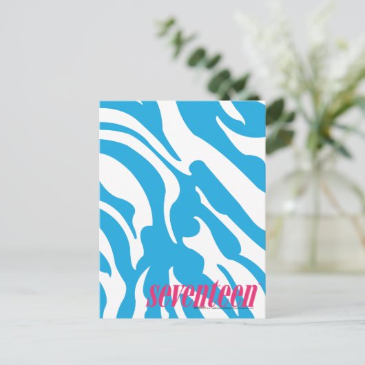 Zebra Aqua Postkarte (Stehend Vorderseite)