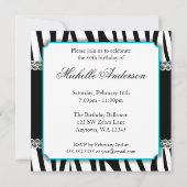 Zebra-aquamarines Gänseblümchen Druckedelstein-50. Einladung (Rückseite)