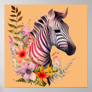 ZEBRA Aquarell Poster