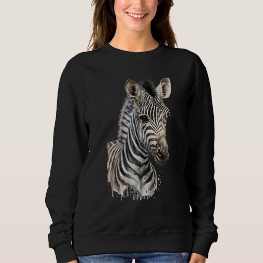 Zebra Aquarell Sweatshirt (Vorderseite)