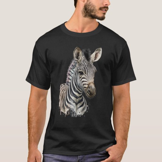 Zebra-Aquarell T-Shirt (Vorderseite)