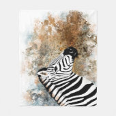 Zebra art Brown Gray Fleecedecke (Vorderseite)