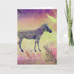 Zebra Art, Gute Besserung Karte