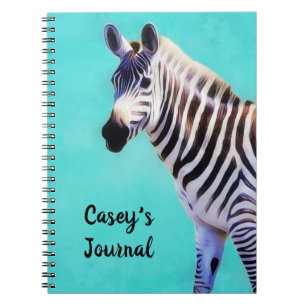 Zebra Art Journal-Notebook mit persönlichem Namen Notizblock
