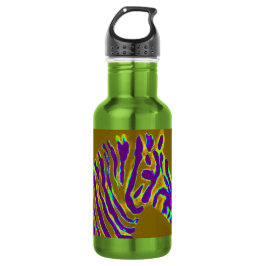 Zebra Art Lila Strip Trinkflasche