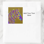 Zebra Art Lila Stripes Custom Rechteckiger Aufkleber (Tasche)