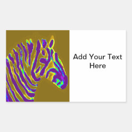 Zebra Art Lila Stripes Custom Rechteckiger Aufkleber