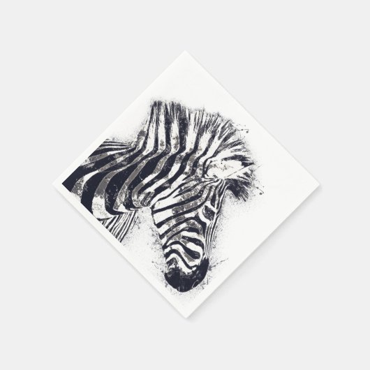 Zebra Art Napkin - Safari Party Deco Serviette (Ecke)