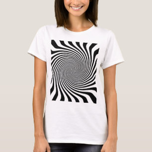 Zebra-Art-unbegrenzter Schwarzweiss-Strudel T-Shirt