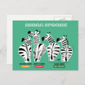 Zebra-Arten Postkarte (Vorne/Hinten)
