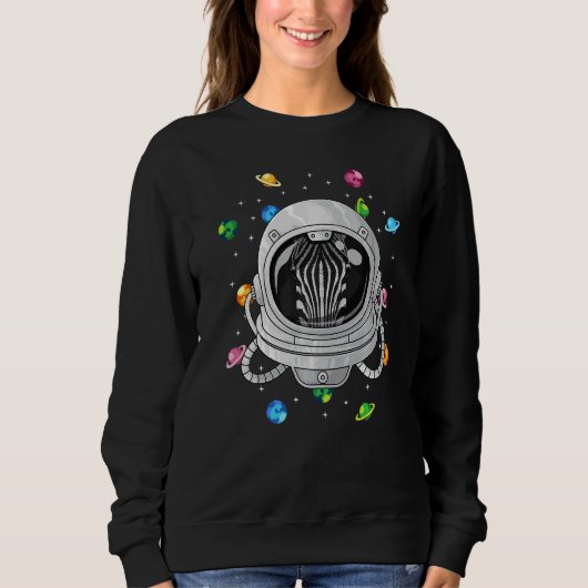 Zebra Astronaut Animal Deep in Space Cosmic Univer Sweatshirt (Vorderseite)