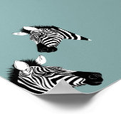 Zebra auf blaues Poster (Ecke)