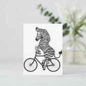 Zebra auf dem Bike Postkarte (Stehend Vorderseite)
