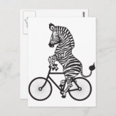 Zebra auf dem Bike Postkarte (Vorne/Hinten)