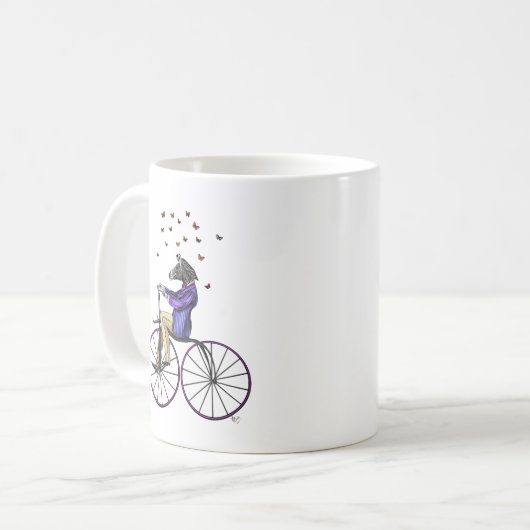 Zebra auf dem Fahrrad Kaffeetasse (Vorderseite Links)