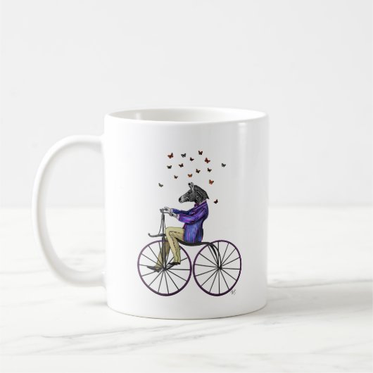 Zebra auf dem Fahrrad Kaffeetasse (Links)