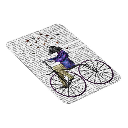 Zebra auf dem Fahrrad Magnet (Rechte Seite)
