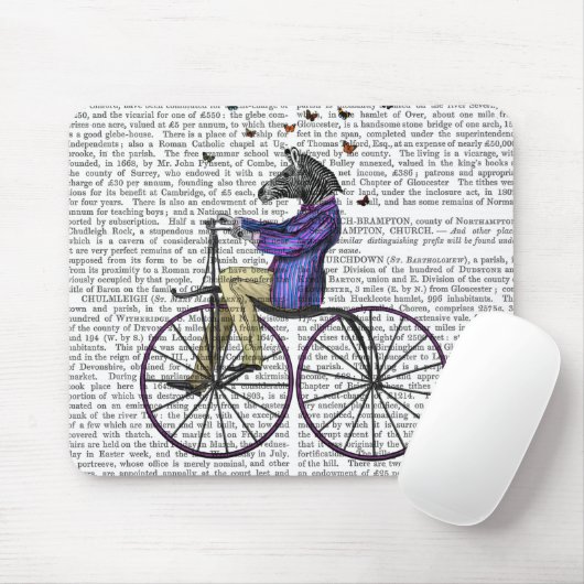 Zebra auf dem Fahrrad Mousepad (Mit Mouse)