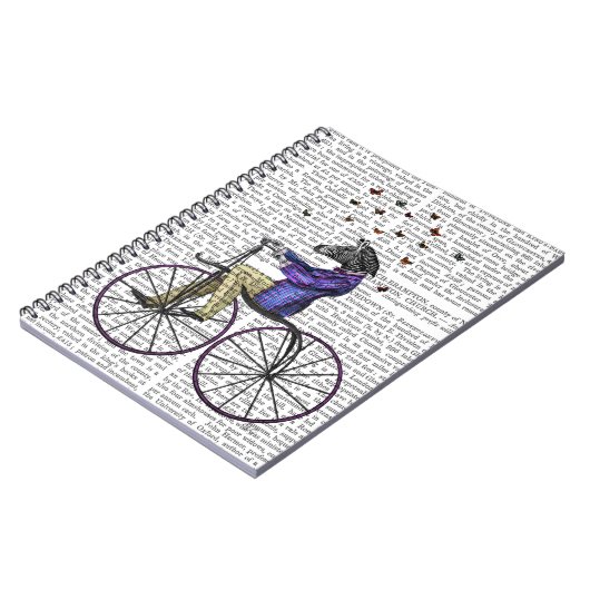 Zebra auf dem Fahrrad Notizblock (Linke Seite)